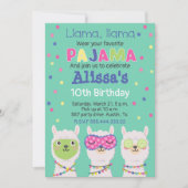 Invitation Fête du pyjama de Lama, sommeil (Devant)