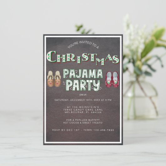 Invitation Fête du Pyjama de Noël (Debout devant)