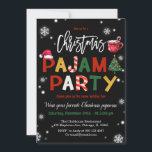 Invitation Fête du pyjama de Noël Chalkboard Fête<br><div class="desc">Pour une personnalisation plus avancée de ce design,  il suffit de cliquer sur le bouton "Customiser" ci-dessus !</div>