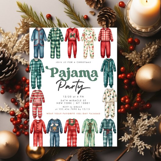 Invitation Fête du pyjama de Noël Fête des enfants