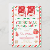 Invitation Fête du pyjama de Noël Fête du pyjama rouge (Devant)