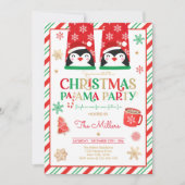 Invitation Fête du pyjama de Noël Fête du pyjama rouge (Devant)