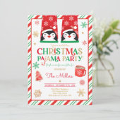 Invitation Fête du pyjama de Noël Fête du pyjama rouge (Debout devant)