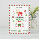 Invitation Fête du pyjama de Noël Rindeer (Debout devant)