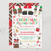 Invitation Fête du pyjama de Noël Stwood (Devant / Derrière)