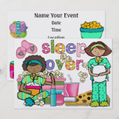 Invitation Fête du pyjama / Sommeil - SRF (Devant / Derrière)