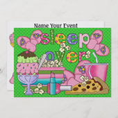 Invitation Fête du pyjama / Sommeil - SRF (Devant / Derrière)