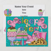 Invitation Fête du pyjama / Sommeil - SRF (Devant / Derrière)