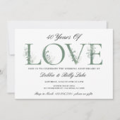 Invitation Fête du quarantième anniversaire 40 ans d'amour (Devant)