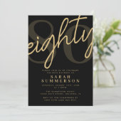 Invitation Fête du quatre-vingtième anniversaire Script Eight (Debout devant)