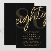 Invitation Fête du quatre-vingtième anniversaire Script Eight (Devant / Derrière)