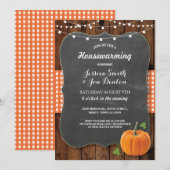 Invitation Fête du réchauffement de la maison Chalk Citrouill (Devant / Derrière)