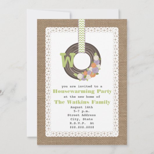 Invitation Fête du réchauffement de la maison inspirée par le (Devant)