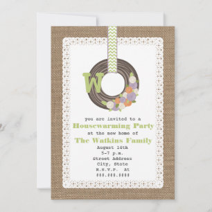 Invitation Fête du réchauffement de la maison inspirée par le