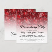 Invitation Fête du réchauffement de la maison Rouge Fête Étin (Devant / Derrière)