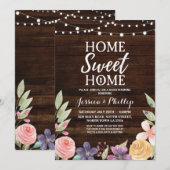 Invitation Fête du réchauffement du foyer Wood Rustic New Hom (Devant / Derrière)