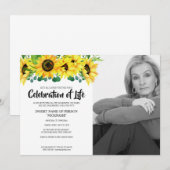 Invitation Fête du réveil du tournesol | photo BW (Devant / Derrière)