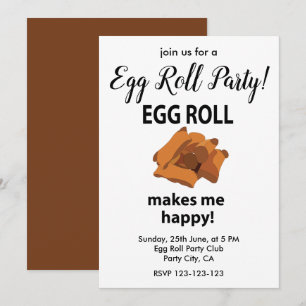 Invitation Fête du rouleau d'œuf me rend heureux