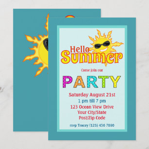 Invitation Fête du Soleil d'Été Bonjour