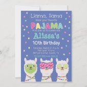 Invitation fête du spa llama, fête du pyjama (Devant)