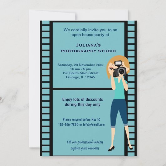 Invitation Fête du Studio de Photographie (Devant)