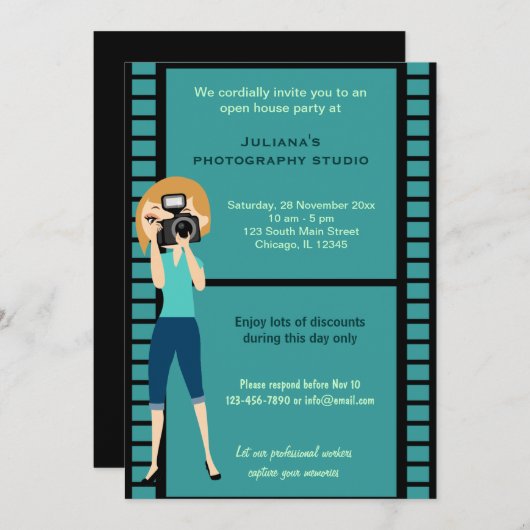 Invitation Fête du Studio de Photographie (Devant / Derrière)