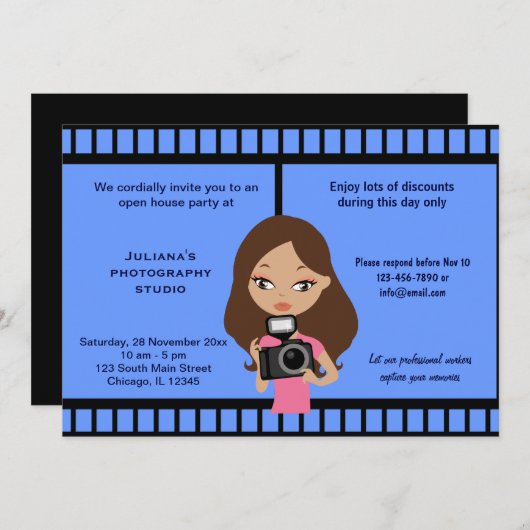 Invitation Fête du Studio de Photographie (Devant / Derrière)