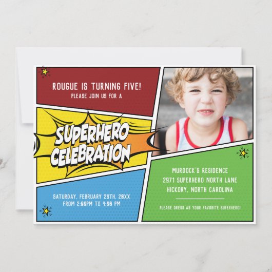 Invitation Fête du super-héros (Devant)