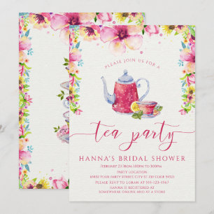 Invitation Fête du thé à la Fête des mariées florale