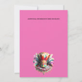 Invitation fête du thé casquette fête mascarade plumes rose (Dos)