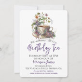 Invitation Fête du thé d'anniversaire (Devant)