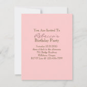 Invitation fête du thé d'anniversaire du jardin de campagne f (Dos)