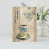 Invitation fête du thé d'anniversaire du jardin de campagne f (Debout devant)