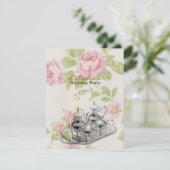 Invitation fête du thé d'anniversaire du jardin de campagne f (Debout devant)