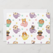 Invitation Fête du thé de chien Anniversaire (Dos)