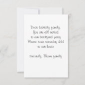 Invitation fête du thé de la grenouille (Dos)