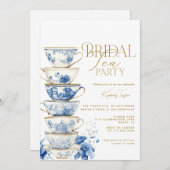 Invitation Fête du thé de la mariée Chinoiserie Fête des mari (Devant / Derrière)