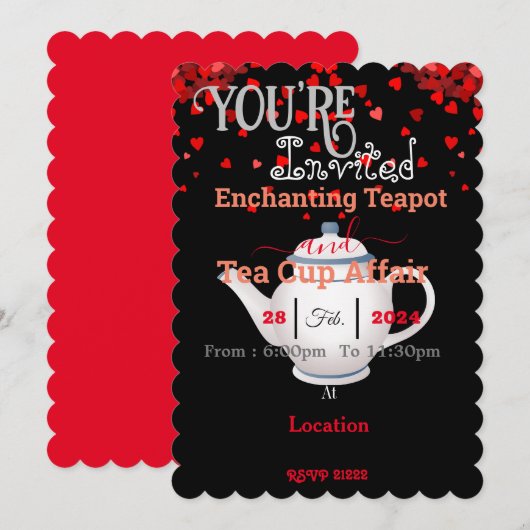 Invitation Fête du thé de Lover (Devant / Derrière)