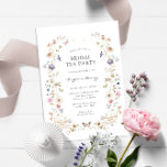 Invitation Fête du thé de mariée<br><div class="desc">Laissez votre journée spéciale fleurir avec l'invitation de la fête du thé de la nuptiale florale! Cette invitation élégante présente de superbes flûtes d'aquarelle peintes à la main dans des teintes de violet profond, de bleu poussiéreux et de rose roux avec de la végétation sauge. Que vous soyez l'hôte d'une...</div>