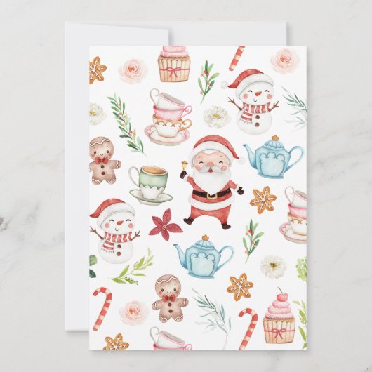 Invitation Fête du thé de Noël (Dos)