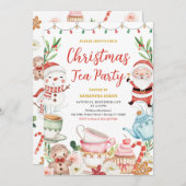 Invitation Fête du thé de Noël (Devant / Derrière)