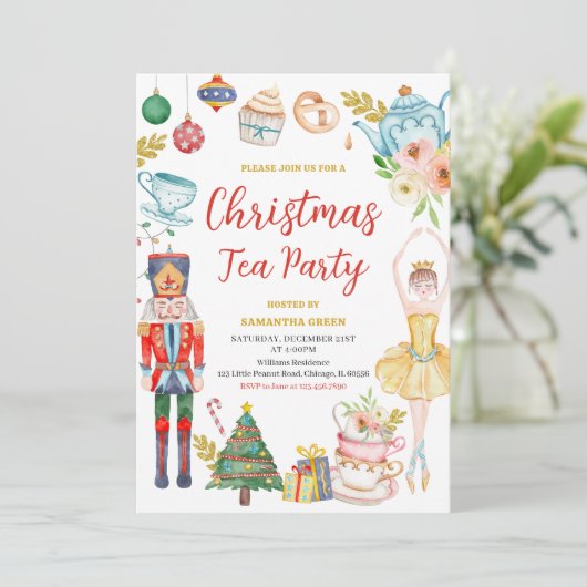 Invitation Fête du thé de Noël (Debout devant)