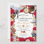 Invitation Fête du thé/pays des merveilles Anniversaire ou Ba (Devant)