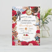 Invitation Fête du thé/pays des merveilles Anniversaire ou Ba (Debout devant)