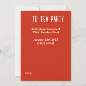 Invitation fête du thé pour les amateurs de livres (Dos)