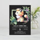 Invitation Fête du tigre numérique de la forêt (Debout devant)