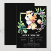 Invitation Fête du tigre numérique de la forêt (Devant / Derrière)