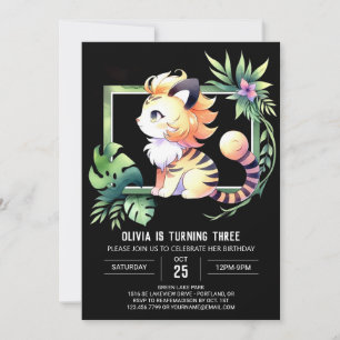 Invitation Fête du tigre numérique de la forêt