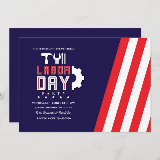 Invitation Fête du Travail (Devant / Derrière)