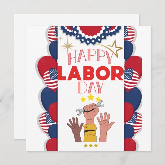 Invitation Fête du Travail (Devant / Derrière)